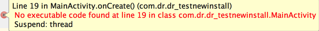 Android Studio-断点调试-no executable code found at line android