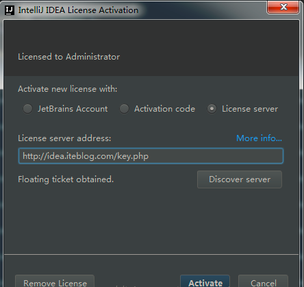【IDEA】IDEA 2017 注册激活可用license server