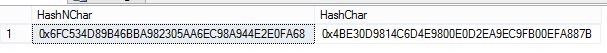 TSQL HASHBYTES 用法