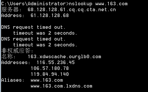 nslookup用法