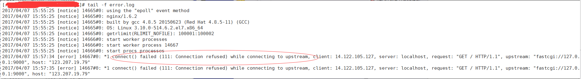 connect() failed (111: Connection refused) while connecting to upstream的解决