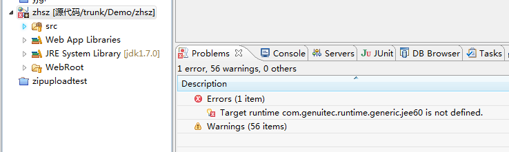 MyEclipse导入项目报错Target runtime com.genuitec.runtime.generic.jee60 is not defined.