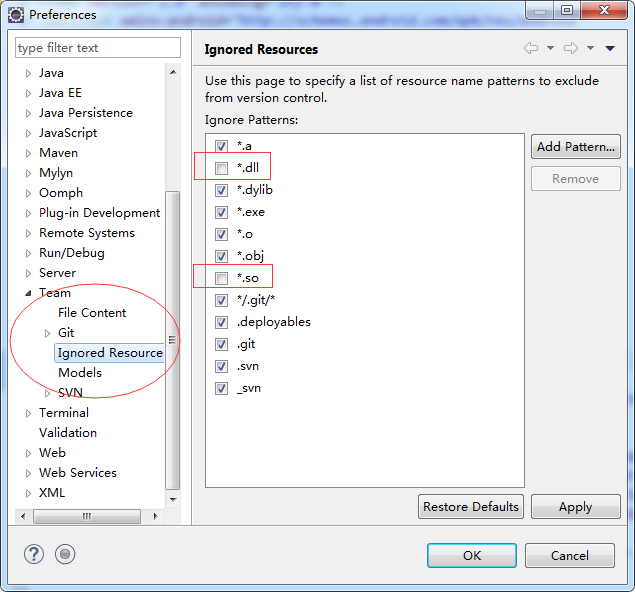 SVN忽略.so、.dll文件导致没有提交到服务器的解决办法