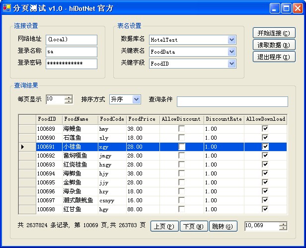 [源代码]千万级数据分页存储过程示例！