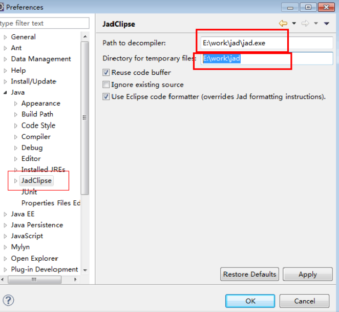 eclipse安装反编译工具JadClipse