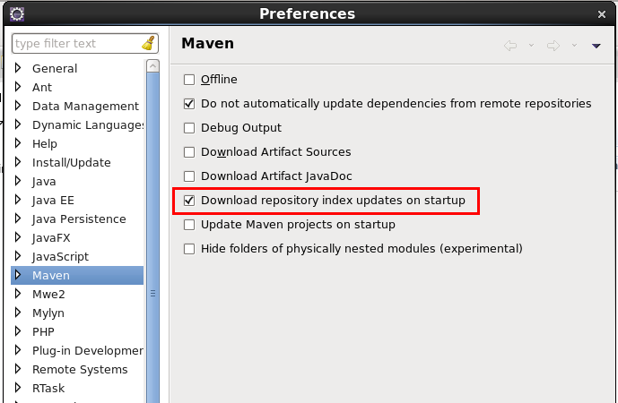 eclipse插件Maven添加依赖查询无结果的解决方法(Select Dependency doesn't work)