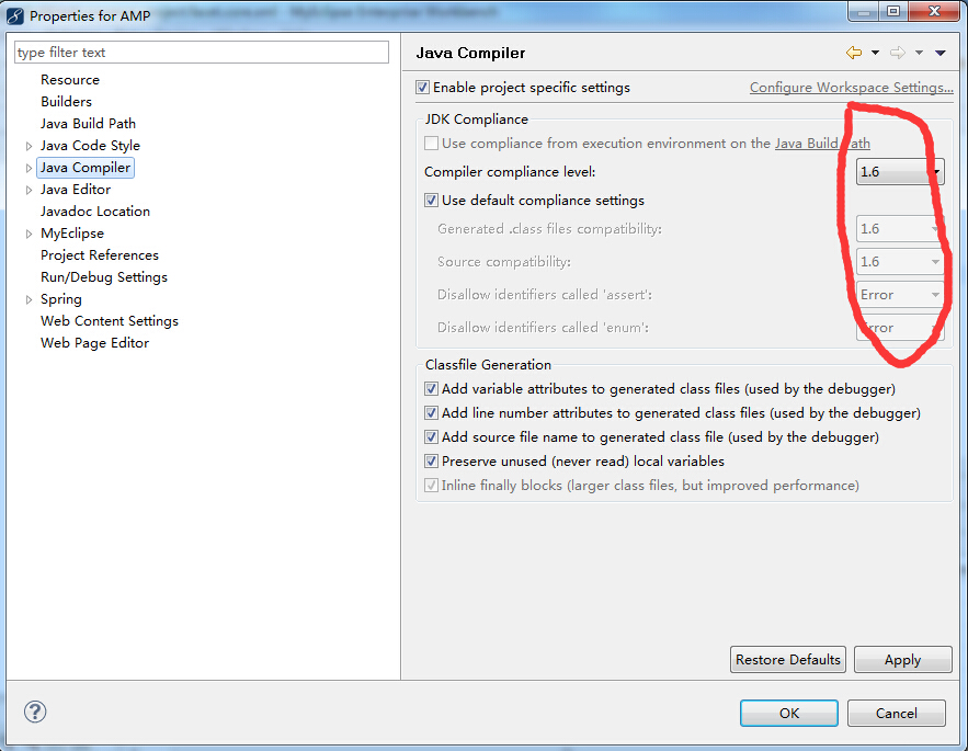 Java compiler level does not match the version of the installed Java 及MyEclipse中没有ProjectFacets