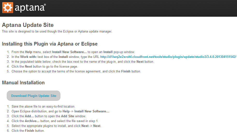 Eclipse插件之Aptana Studio 3.4.0离线安装包