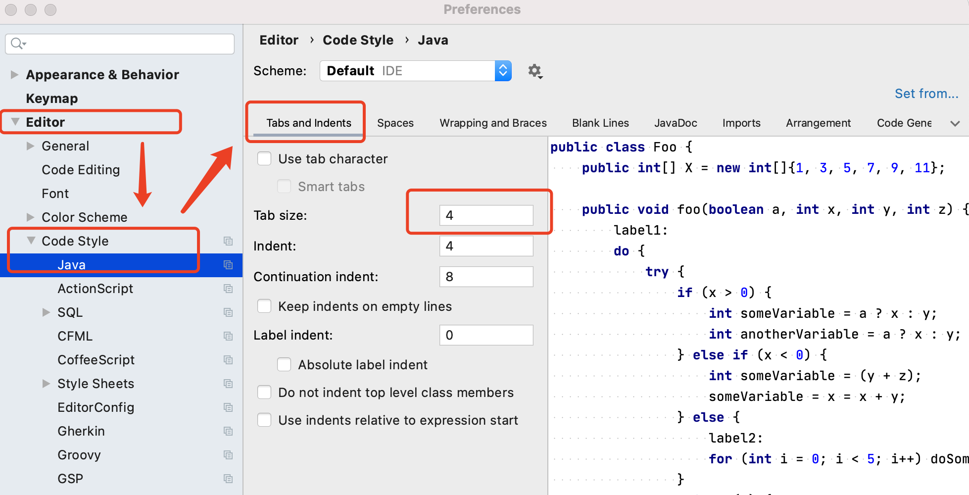 IntelliJ Idea如何将设置tab设置为4个空格