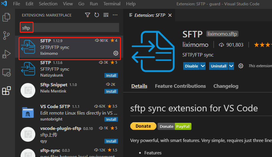 vscode使用sftp