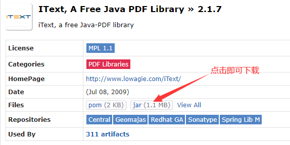 因 Cannot resolve com.lowagie:itext:2.1.7.js6，选择手动安装 Jar 包进 Maven 仓库