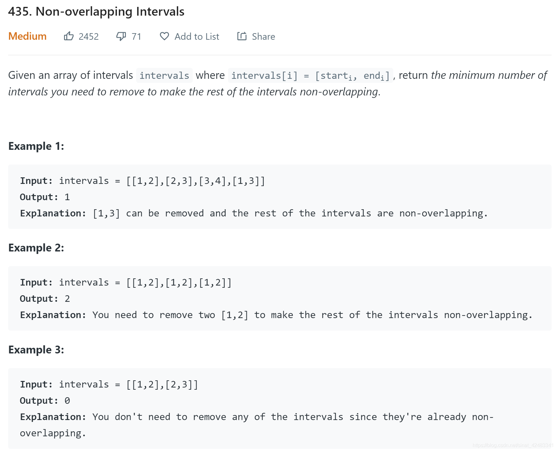 leetcode 435. Non-overlapping Intervals | 435. 无重叠区间（单调栈）