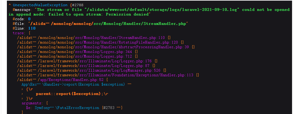 关于 Laravel daily日志权限问题