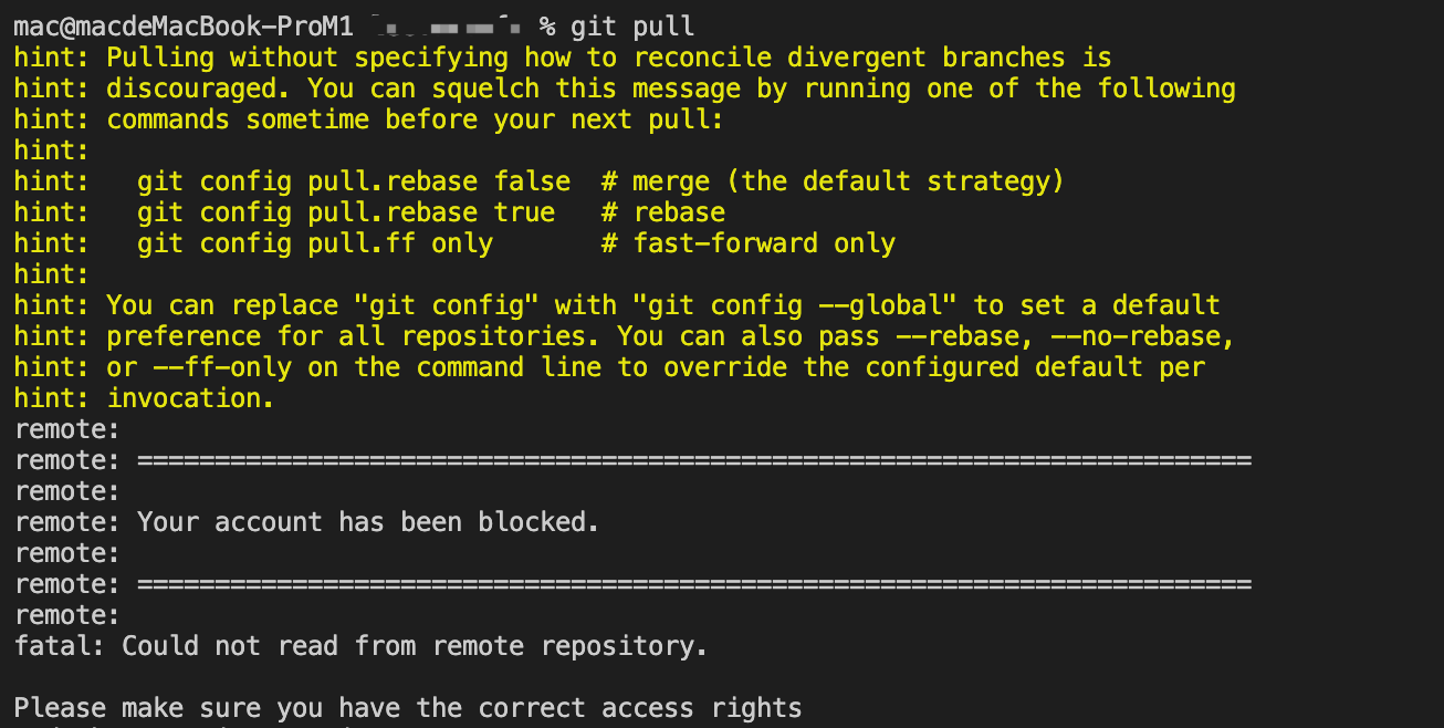 解决Git出现Your account has been blocked报错