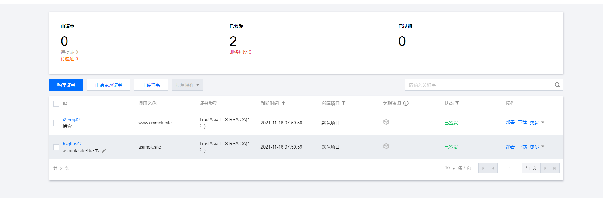 Nginx 服务器证书安装（配置https）