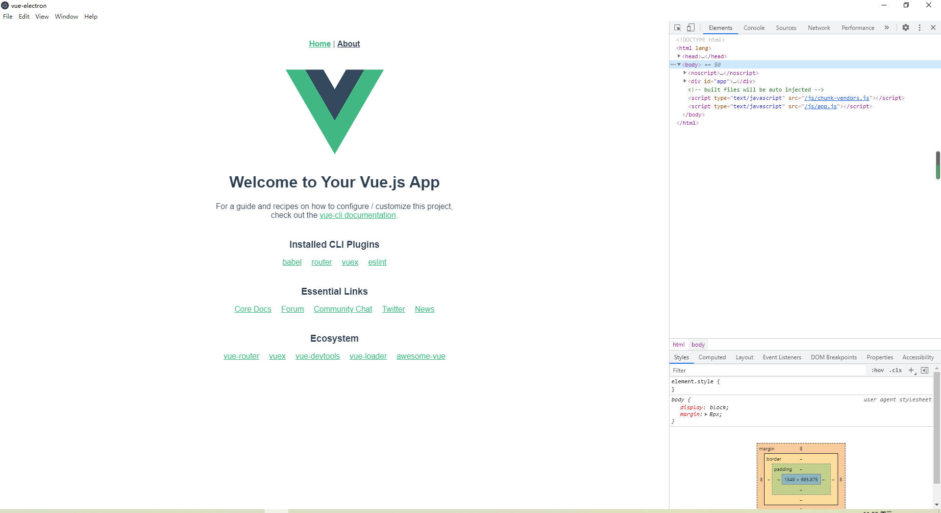 Vue-cli3.0+Electron初始化桌面应用程序项目