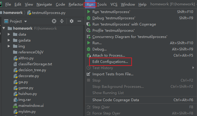 Pycharm 设置在Run 窗口运行