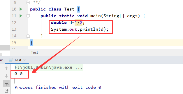 Java中为什么double 1/2=0?