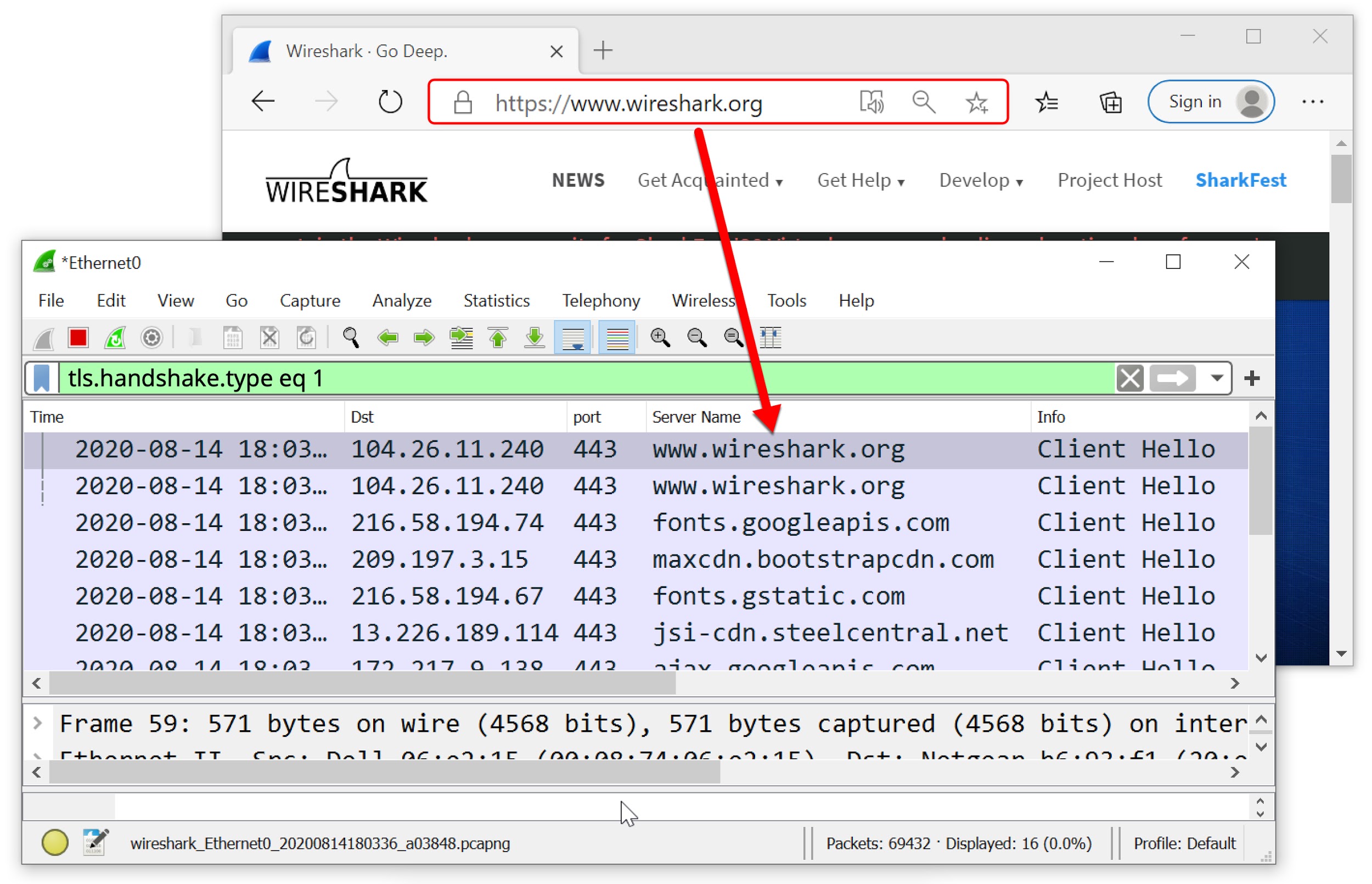 使用wireshark分析HTTPS数据包