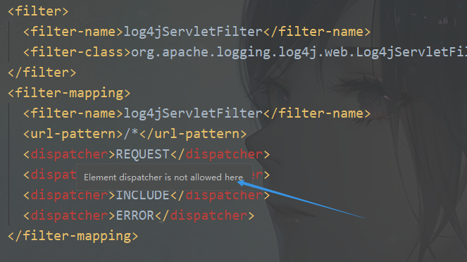 Web.xml中Element dispatcher is not allowed here