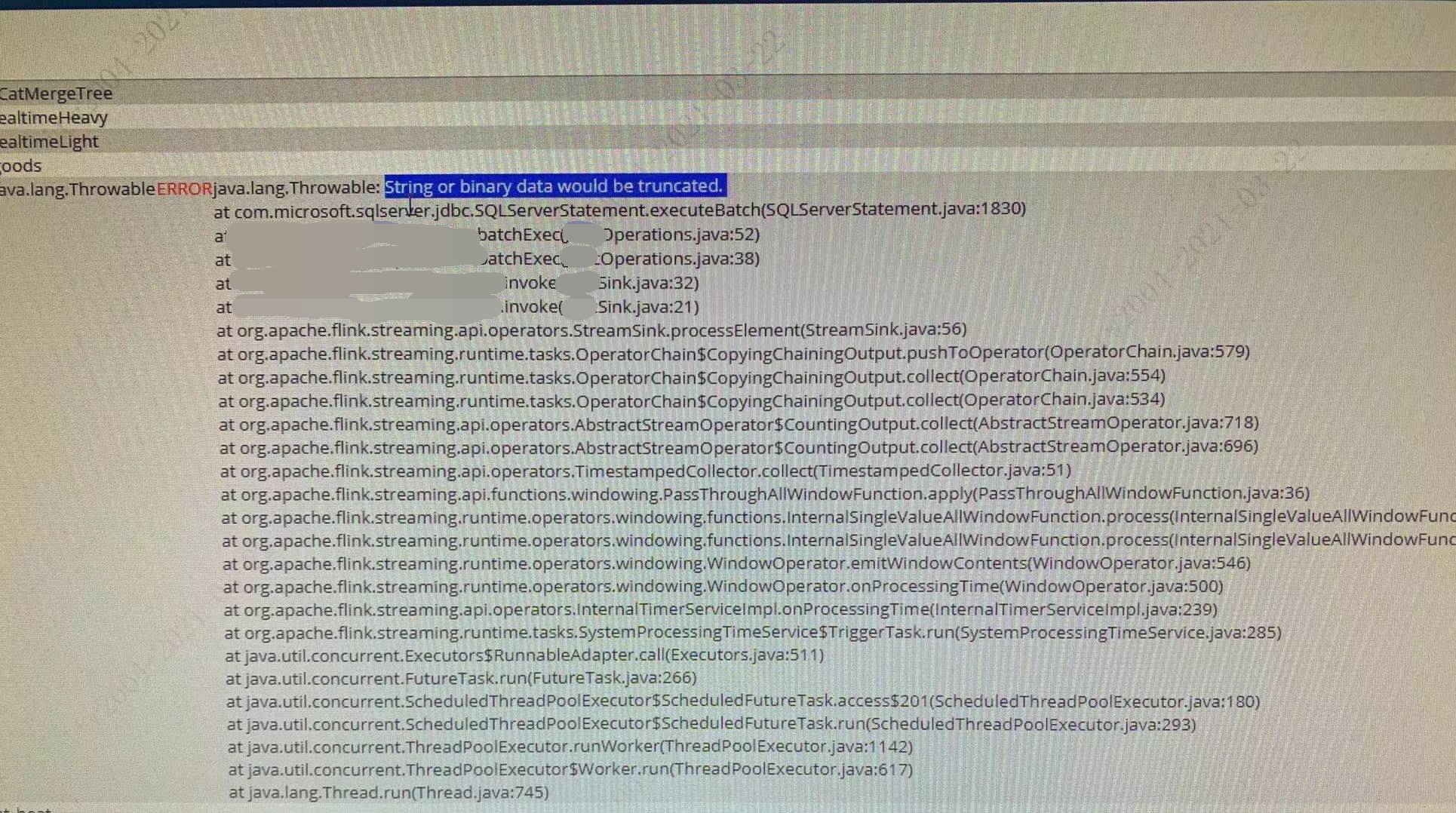 记一次flink项目落数据库时产生的报错