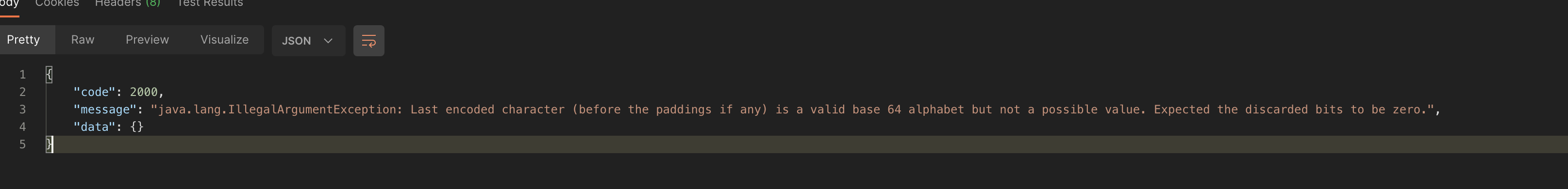 非法参数异常的解决方案：Last encoded character is a valid base 64 alphabet but not a possible value