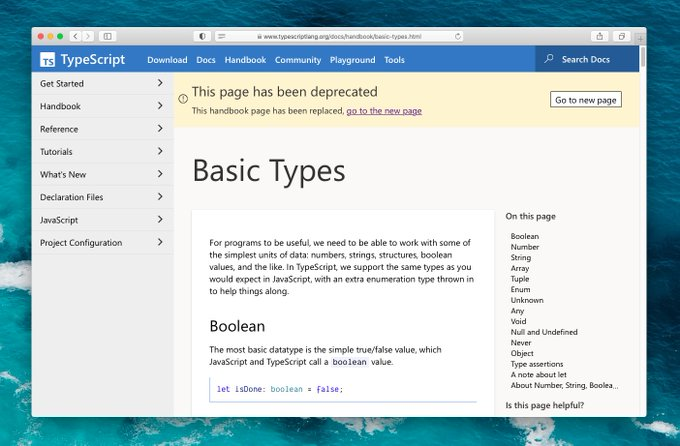 TypeScript 发布新版手册（handbook）