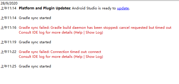 Sync with Gradle for project ‘XXXX‘ failed: Connection timed out: connect