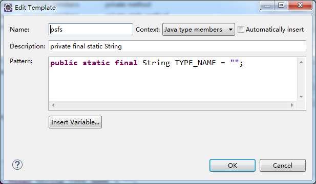 Eclipse 代码快捷键模板 psfs