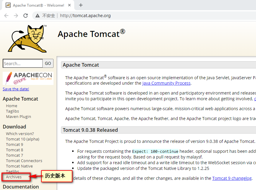 Tomcat 历史版本 下载地址