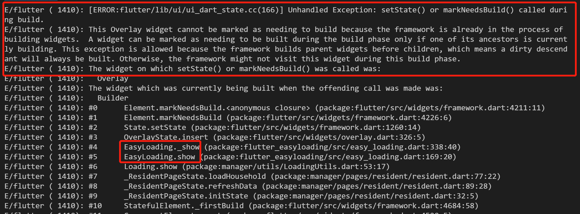 Flutter 报错 setState() or markNeedsBuild() called during build