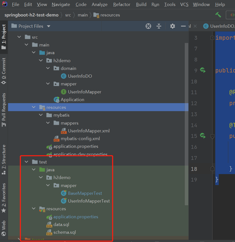 springboot+mybatis+h2单元测试