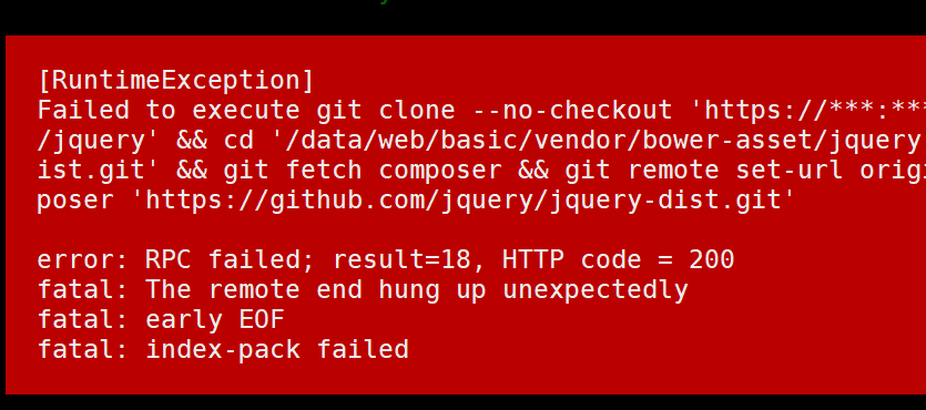 git clone 报错: error: RPC failed； result=18, HTTP code = 200 解决方案