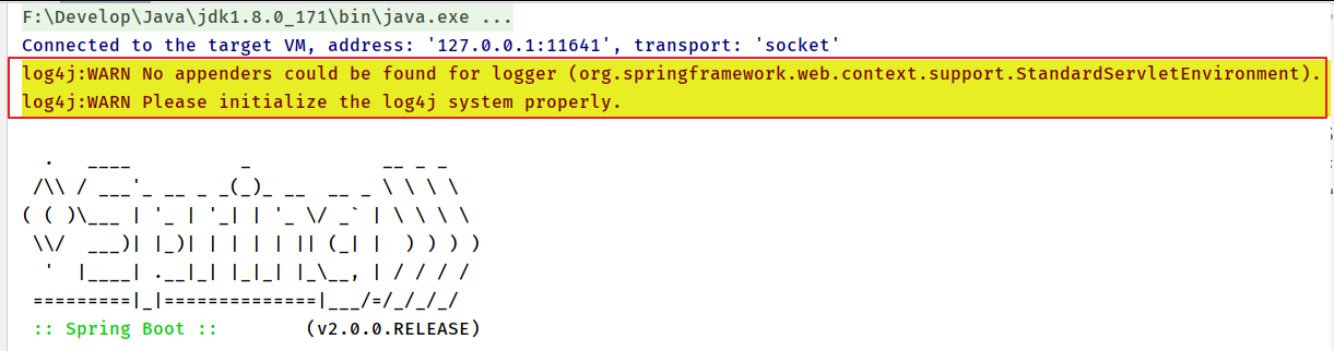 【log4j异常】Spring boot项目启动报警告信息，log4j:WARN Please initialize the log4j system properly.