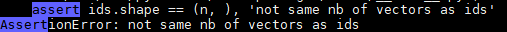 faiss错误原因分析与解决 --- assert ids.shape == (n, ), AssertionError: not same nb of vectors as ids