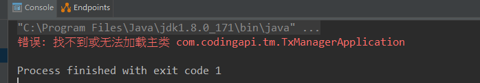 【spring boot】启动类启动 错误: 找不到或无法加载主类 com.codingapi.tm.TxManagerApplication 的解决方案