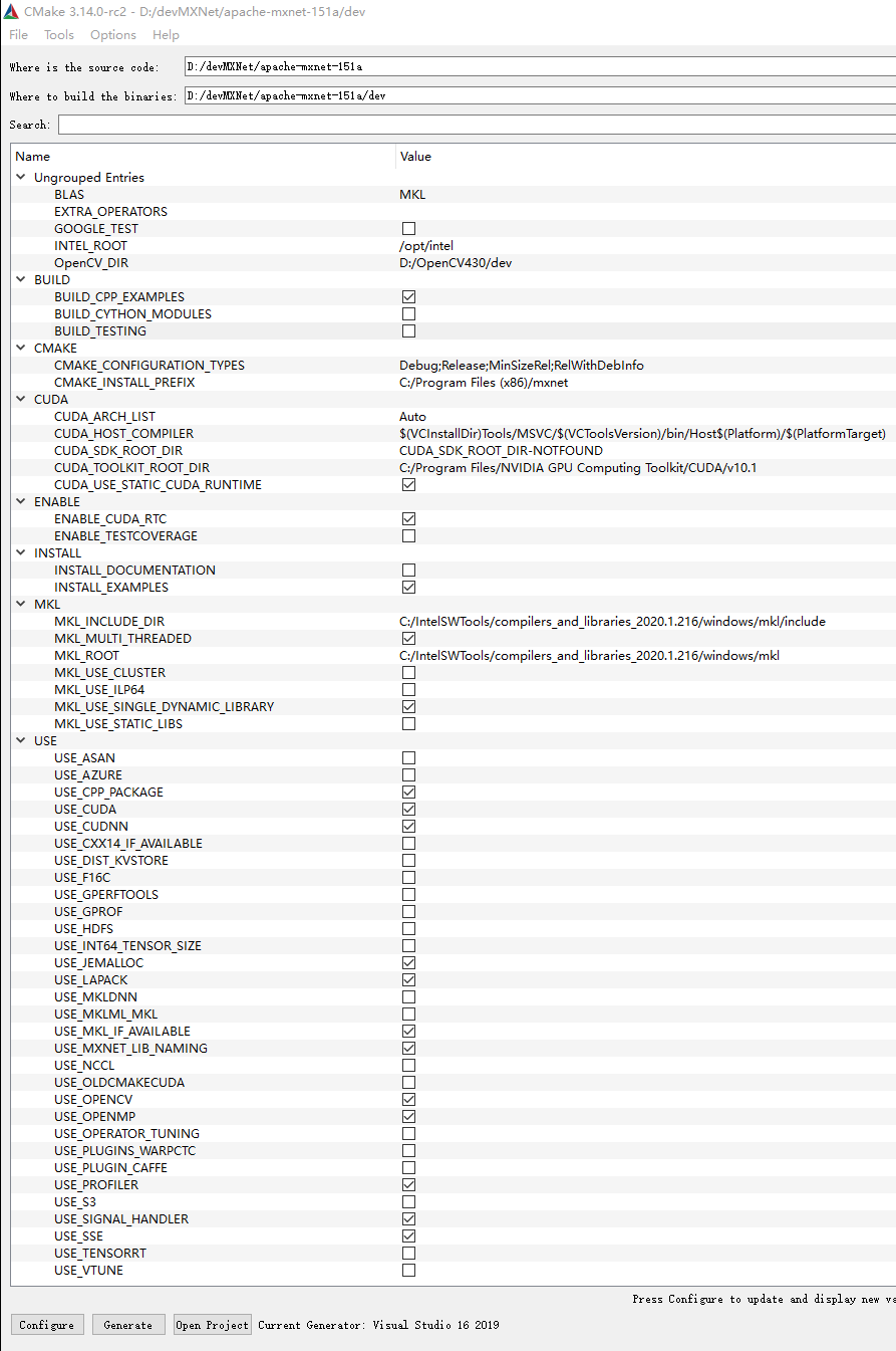 Windows10下源码编译MXNet C++ api with MKL