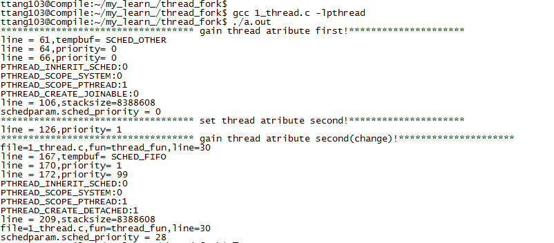 linux 线程属性参数分析(优先级，调度策略，栈大小以及其他)