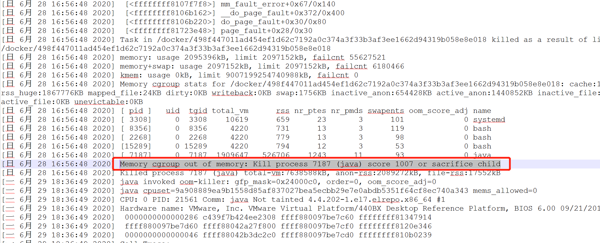 线上故障分析： Memory cgroup out of memory: Kill process ...（结合dmesg 、jstack命令和jvisualvm工具综合分析）