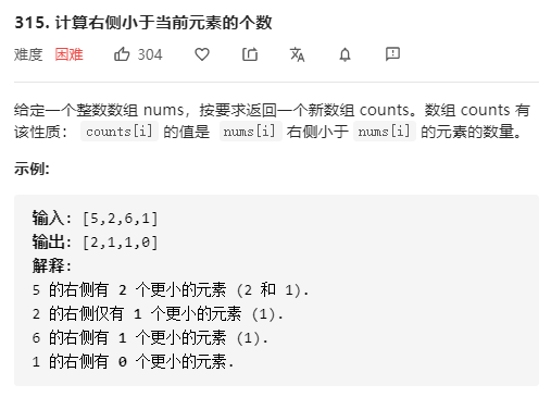 [Leetcode][第315题][JAVA][计算右侧小于当前元素的个数][暴力][归并排序+索引数组]