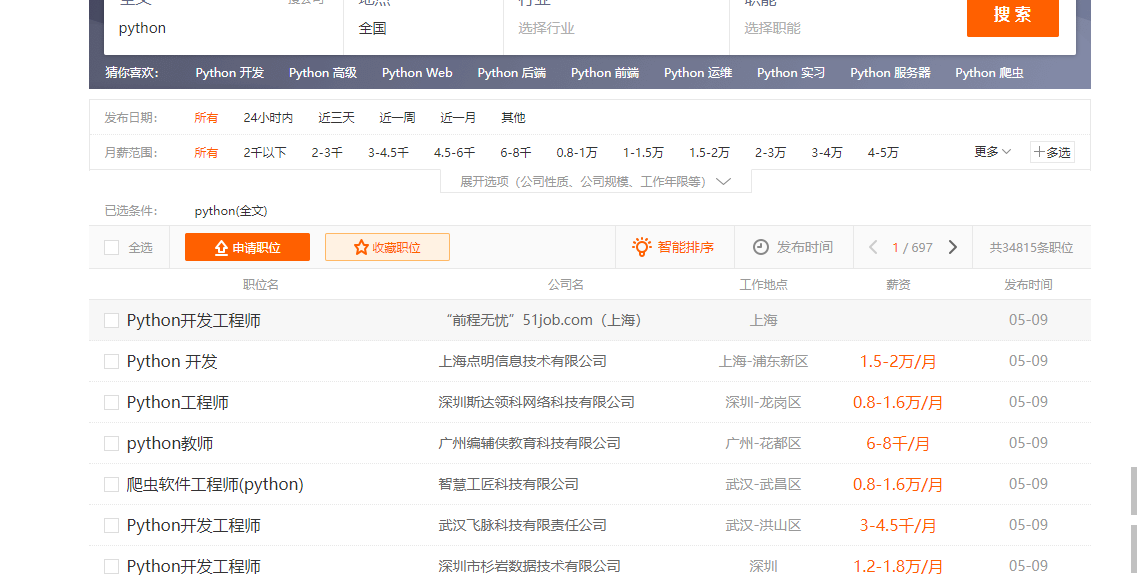 scrapy实战----将数据存储到csv文件和MySQL数据库中