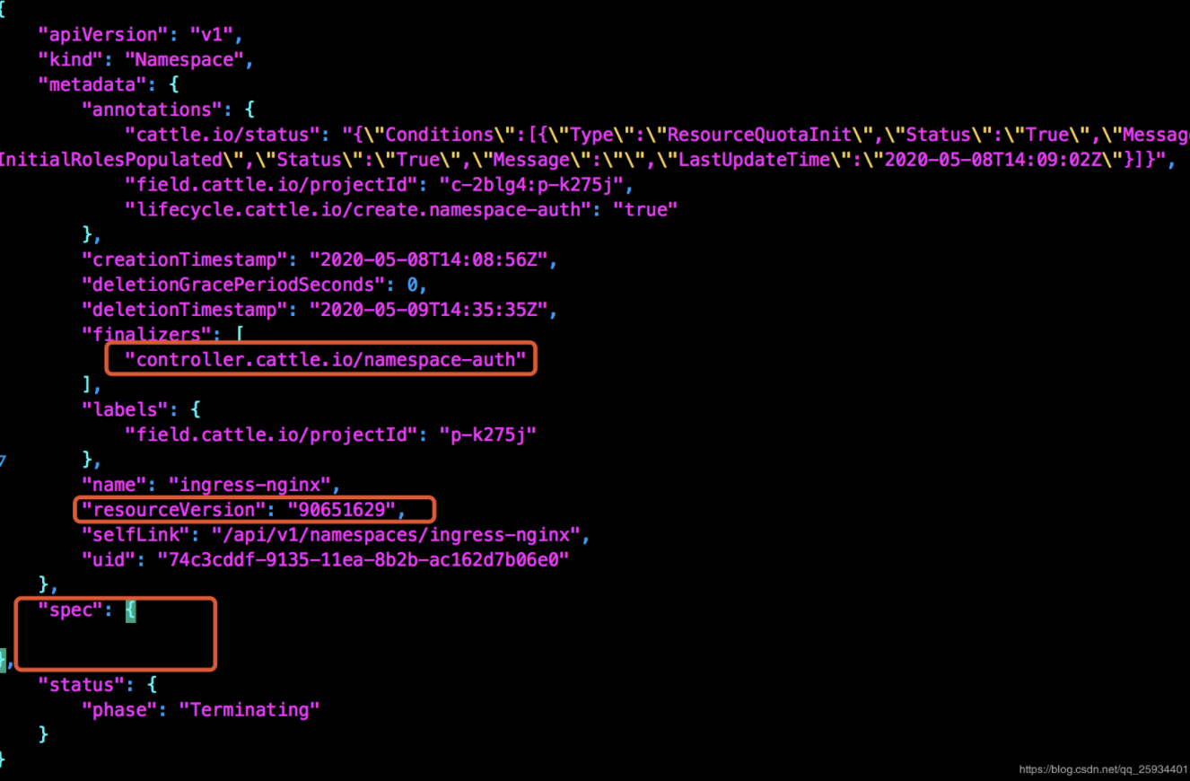 kubernetes无法删除namespace的问题