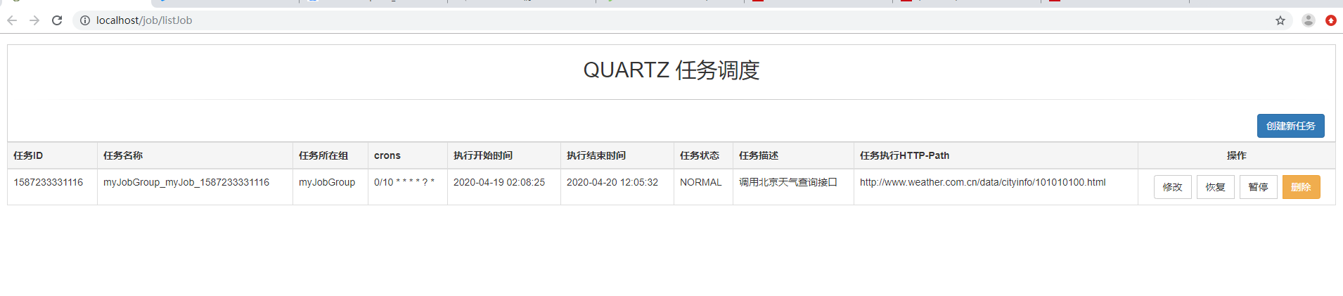 Springboot2+quartz可视化+logback