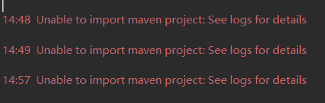 创建项目时出现：Unable to import maven project: See logs for details