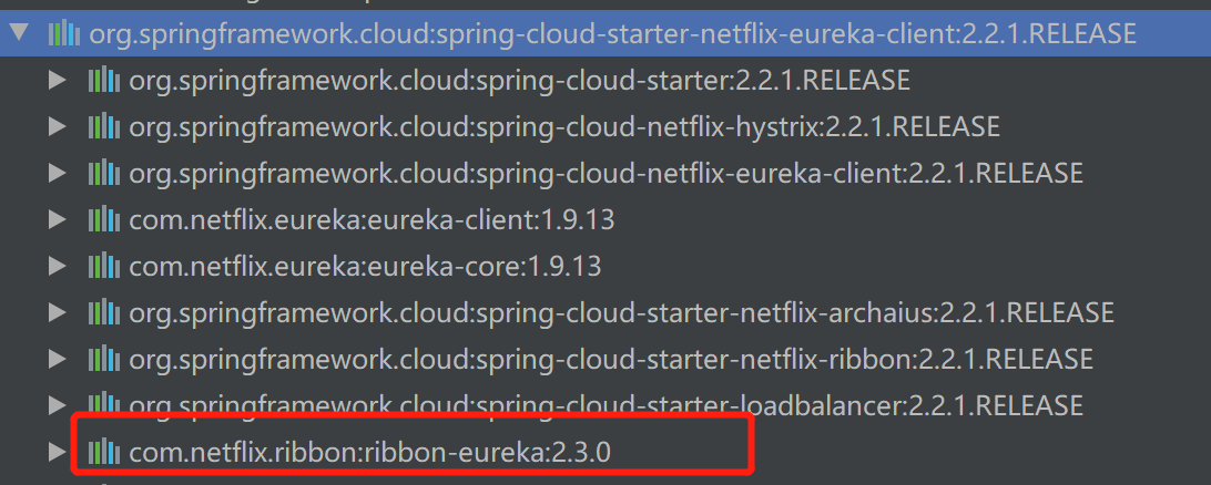 Eureka客户端中已经包含了Ribbon