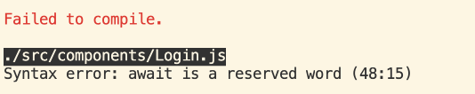 JavaScript 报错：Syntax error: await is a reserved word