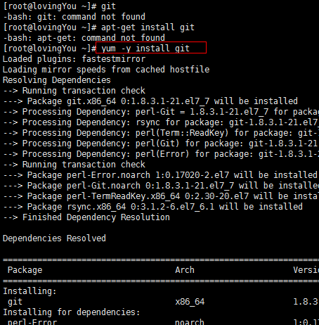 解决：git: command not found、apt-get: command not found、git 安装