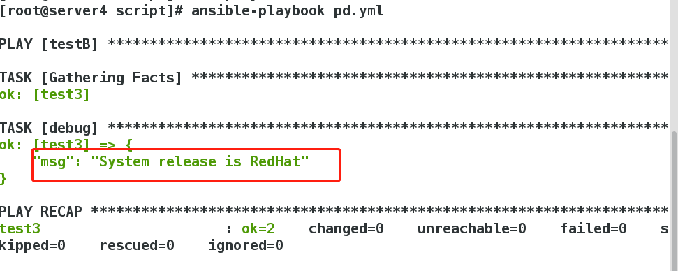 ansible playbook 中的条件判断