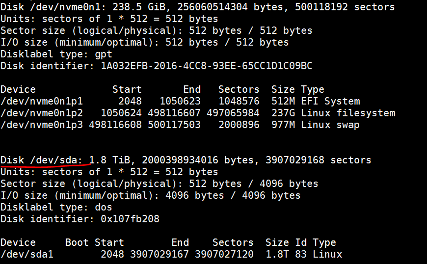 Ubuntu16.04 使用lvm挂载硬盘以及扩容