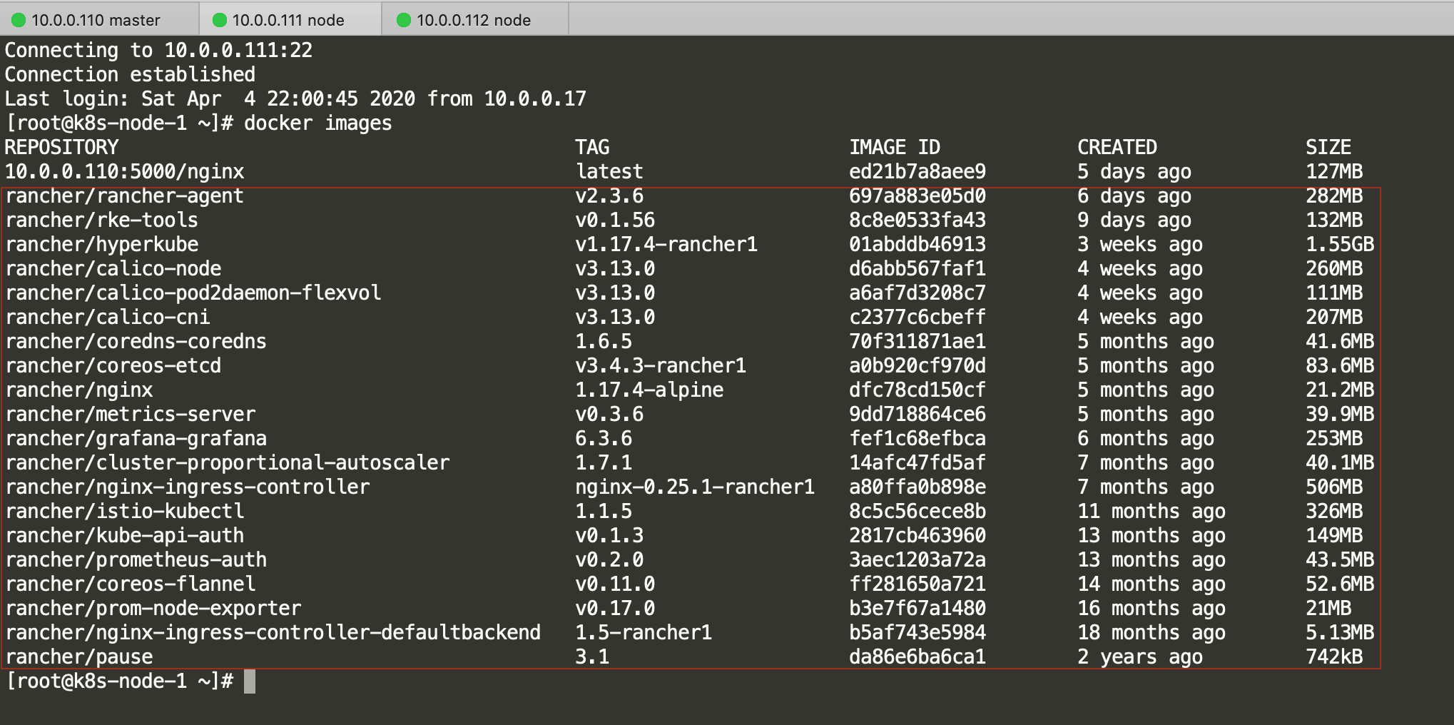 使用rancher2.3.6构建 kubernets集群